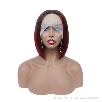 No any split ends Remy human hair swiss lace front wigs sillky front lace bob wigs virgin brazilian hair lace front Bob wigs